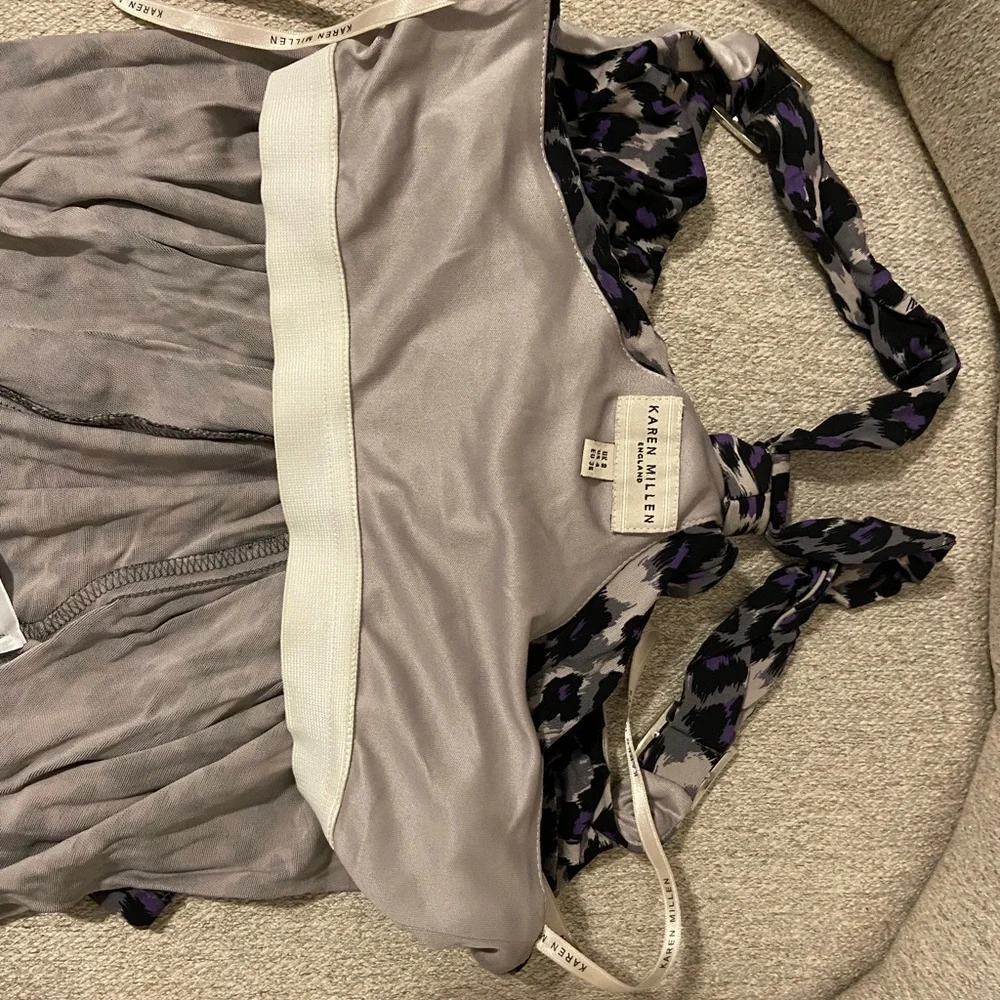 KAREN MILLEN ENGLAND Size S Leopard print Stylish Summer Top - Picture 7 of 10